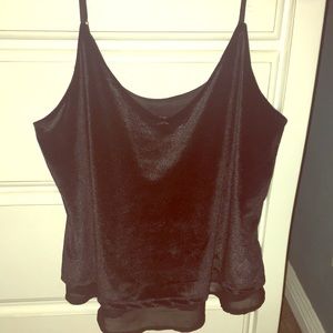 Satin Black Spaghetti String Tank